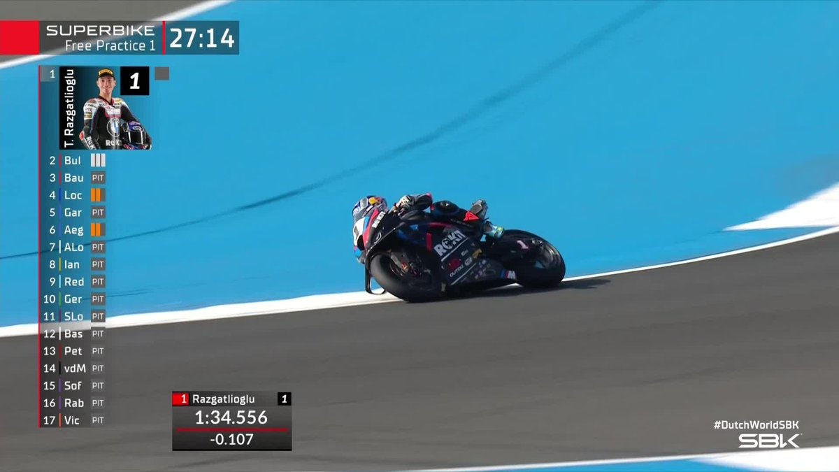 Change at the top🕐 Toprak Razgatlıoğlu just set the new fastest time of this session🔥 #DutchWorldSBK 🇳🇱