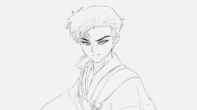 自主制作アニメ（侍）の線画が完成しました。 題名「天命待つ」 ３９３枚