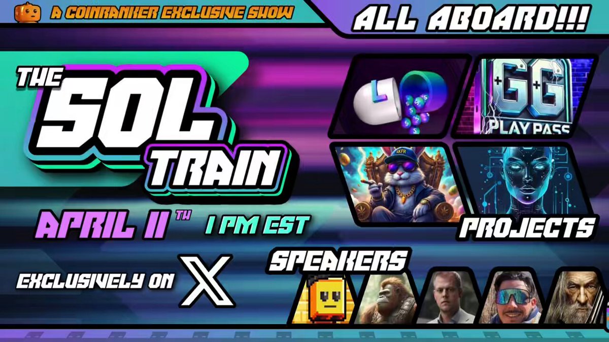 📢TRENDY presents… 🚂SOL-Train🟣 w/ A 1, WALTER #DEFI 4 LYFE #BTC #ETH #SOL #XRP#BLOCKCHAIN, K1d Crypt0, GandalfCrypto & Maurice on the Mic 🎤⛳️🎮! Solana 🔎 Quick Pitch⏰ Exposure💥 Supporting Lounges: ▫️MMKK🎱 ▫️USA Crypto Group ▫️.json Projects: 🟣Limitless 🟣@gg_playpass 🟣@keeferbunny_420 🟣Algoritha A.I Want to showcase next? 🔹Add 🔹Trend Tune In👇