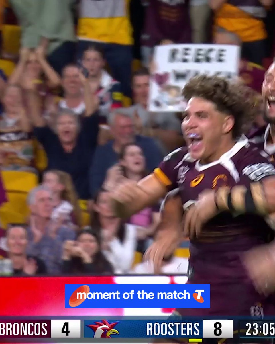 Broncos go back 2️⃣ back! 💪 #NRLBroncosRoosters Telstra Moment of the Match.