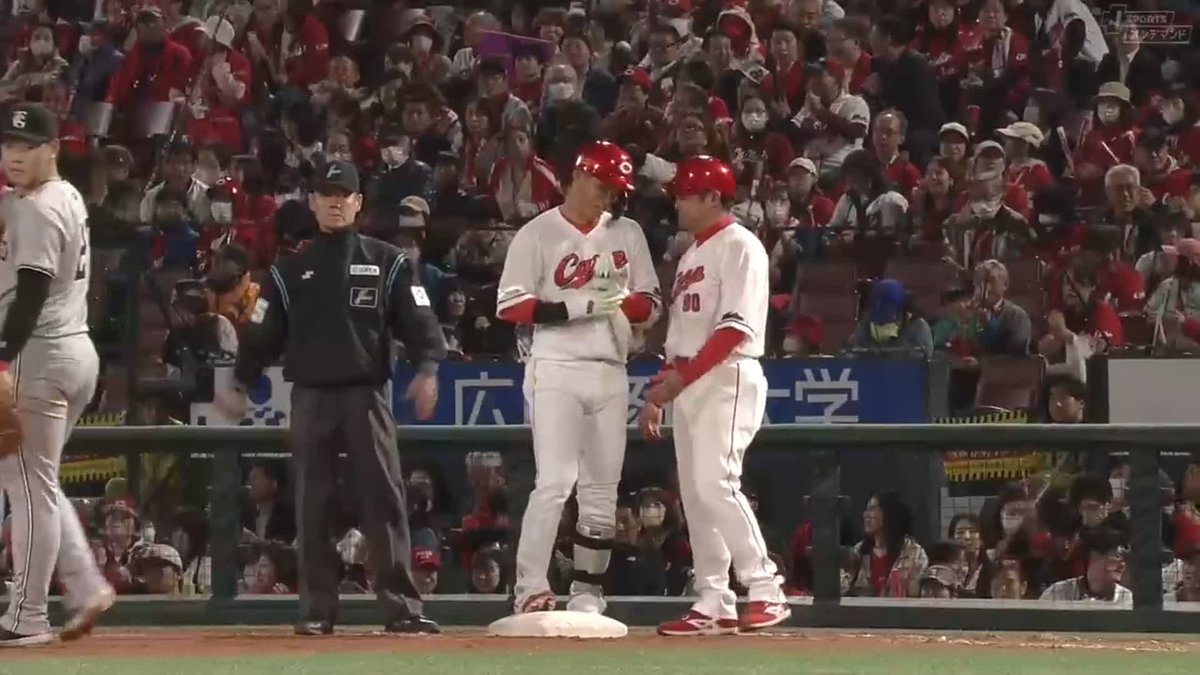 ⚾️8回裏⚾️ 今季初打席の ＃中村奨成 初球を力強く振り抜いて初ヒット！ 広島12-3巨人 J SPORTSオンデマンド LIVE配信中✨