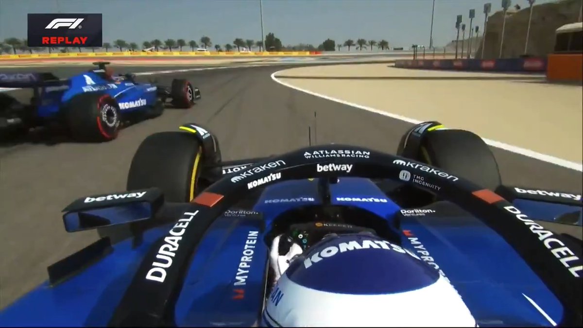 Woah! That was a close call for Alex Albon and Luke Browning 🫣 #F1 #BahrainGP
