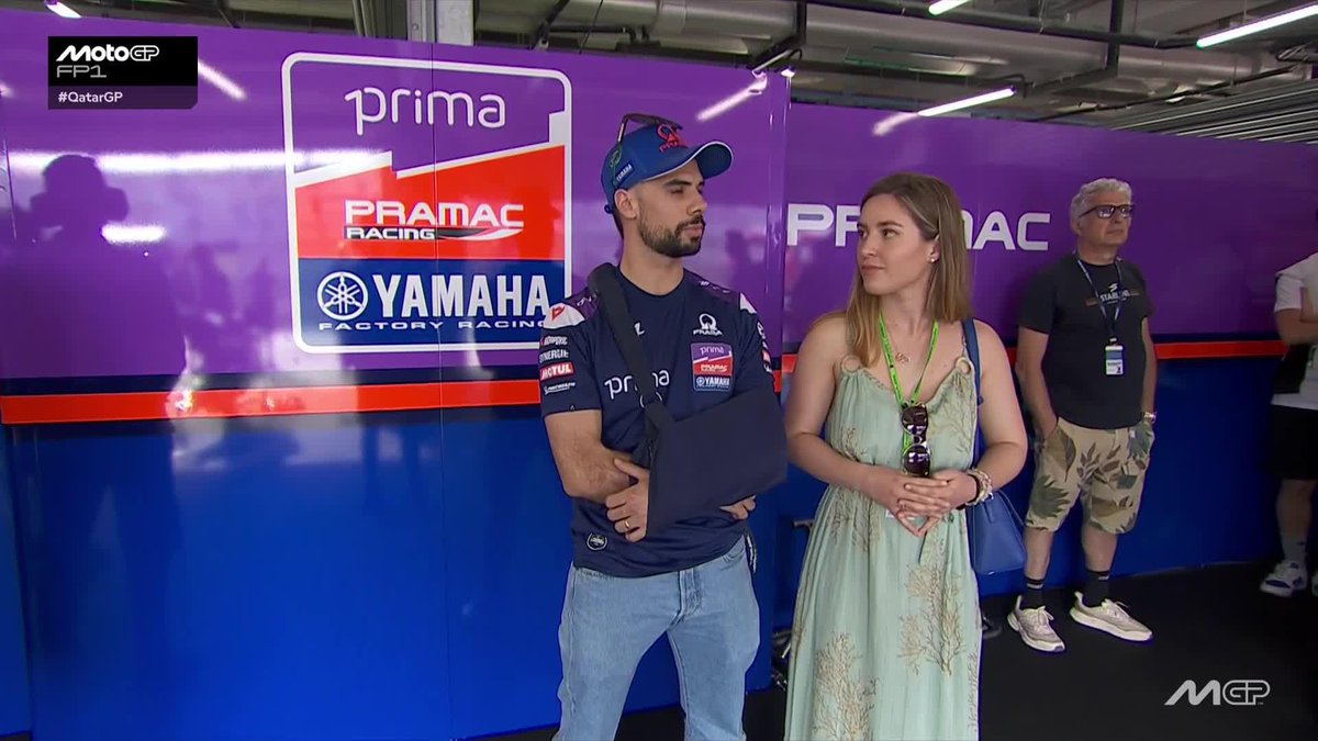 A special spectator around the Pramac Racing box! Happy to see Miguel Oliveira #88 and hoping to have him back 💪❤️ #QatarGP 🇶🇦