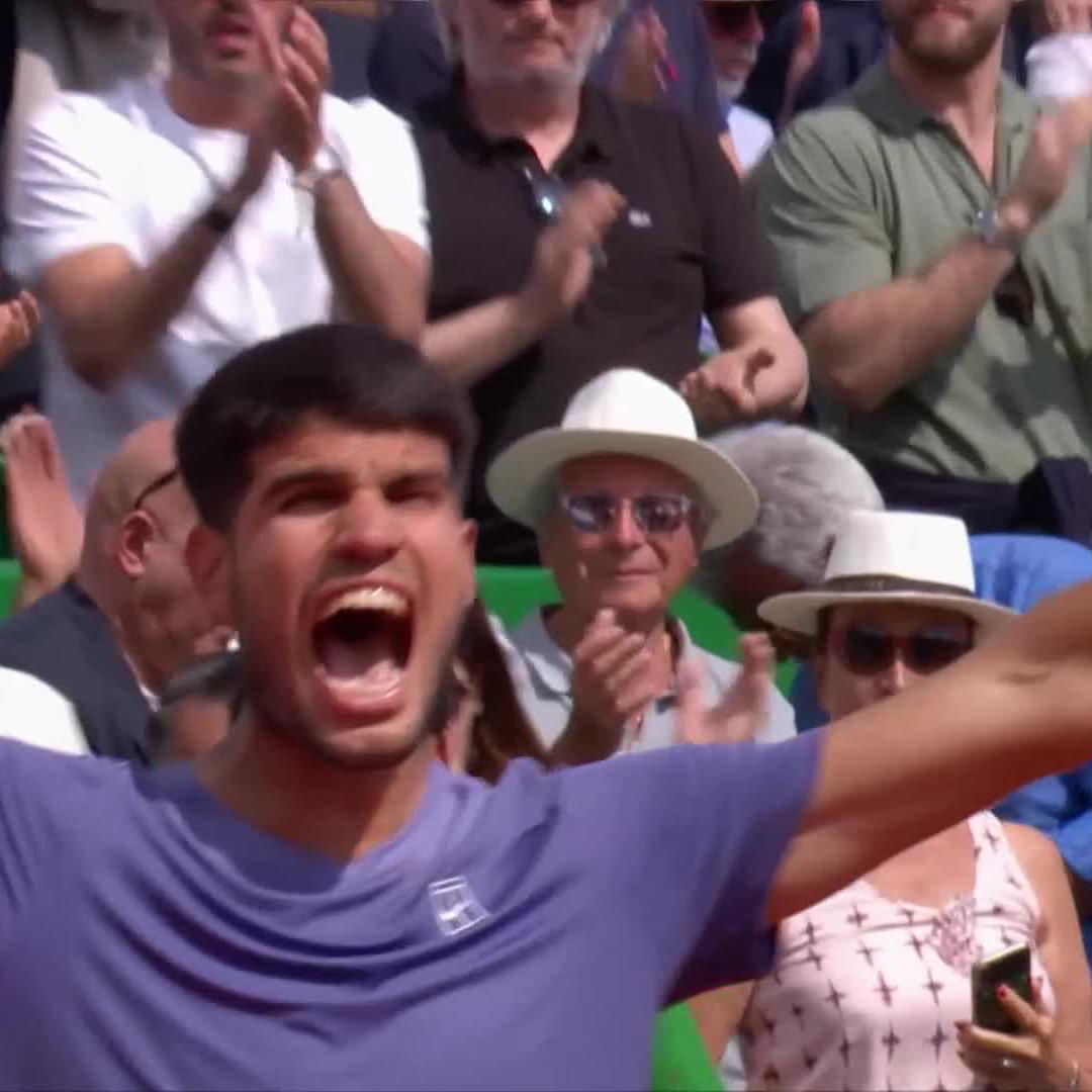 The moment Carlos Alcaraz defeated Fils to book his FIRST #RolexMonteCarloMasters semi-final 👏 #RolexMonteCarloMasters
