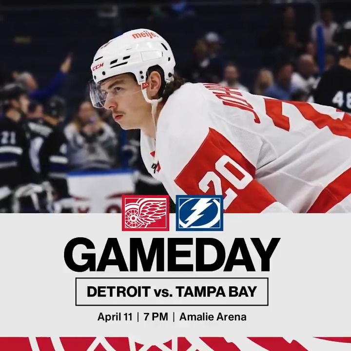 Game Day in Tampa. #LGRW 🏒 7:00PM EST 📺 FanDuel Sports Network Detroit 📻 WWJ 950