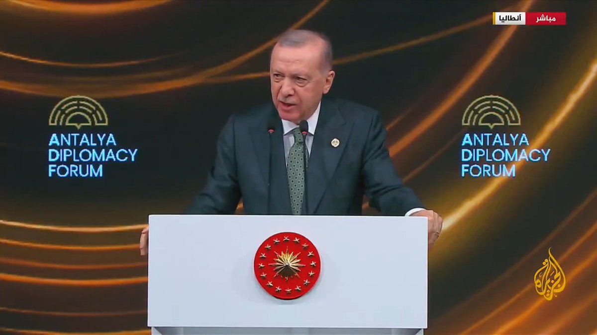 #أردوغان: لا نطمع في أرض أحد ونهتم بالإنسان أكثر من الموارد، ولا يبنى مستقبل مزدهر على ظلم #الأخبار