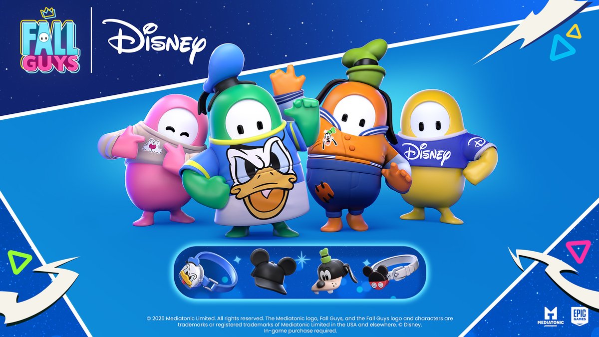 Donald and Goofy themed pieces + other Disney inspired wearables have arrived in the Fall Guys store!