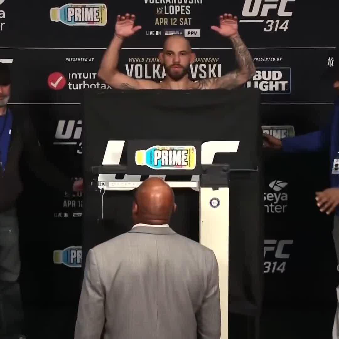 Job done ✅ Jean "Lord" Silva hits the scale at 146lbs! [ #UFC314 | TOMORROW on ESPN+ PPV | 10pmET ]