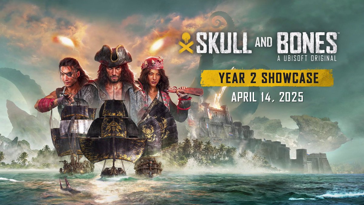 ⚓ Mark Your Calendars, Captains! 🏴‍☠️ Skull and Bones Year 2 Showcase is about to drop. 🗓️ Date: April 14, 2025 ⏰ Time: 6PM CEST/ 9AM PT 📍 Live on YouTube Stay sharp, as the tide waits for no one. 🌊