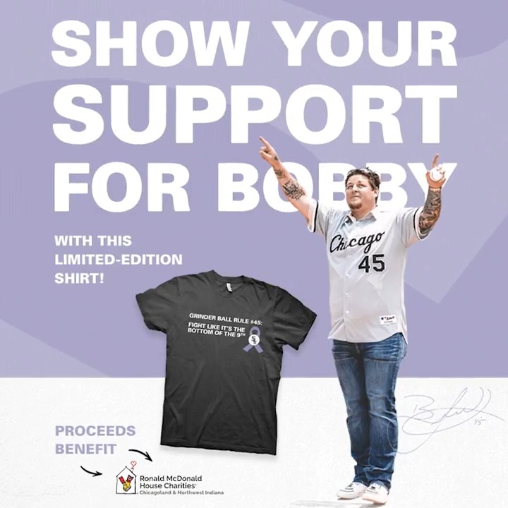 Grinder Ball Rule #45 🤍 Net proceeds will support one of Bobby Jenks’ favorite local charities, Ronald McDonald House Charities of Chicagoland &amp; Northwest Indiana.