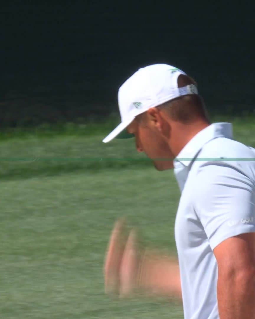 Bryson DeChambeau sparks a roar from the bunker on No. 4. #themasters
