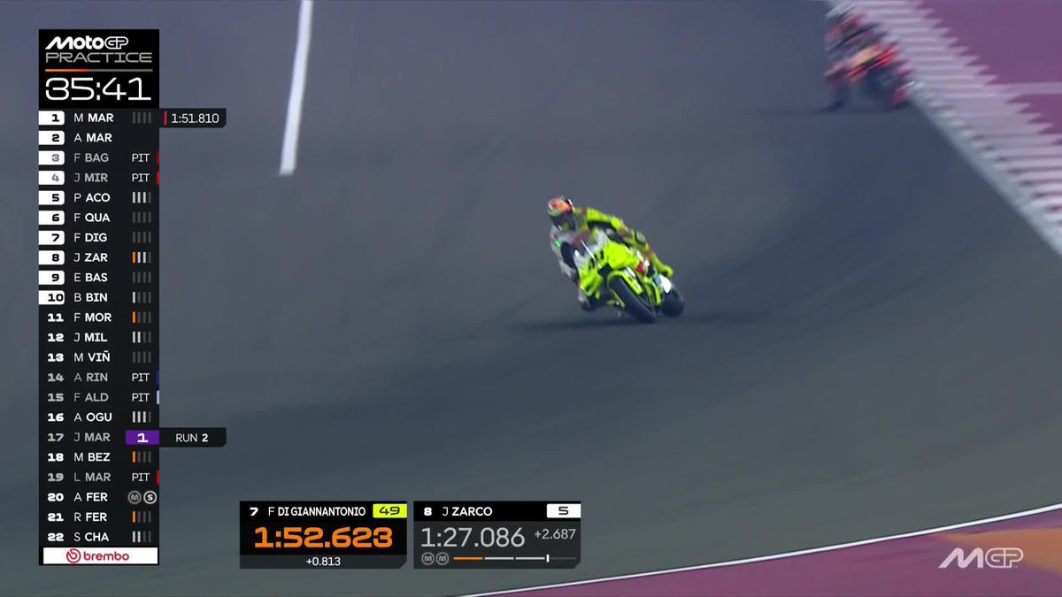 A slight improvement from Fabio Di Giannantonio, who goes 7th quickest 👌 #QatarGP 🇶🇦