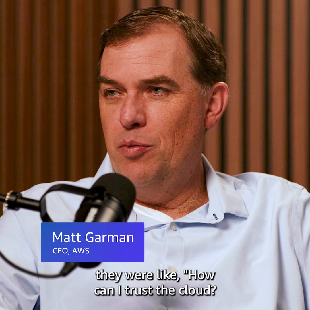Security isn't just a priority at AWS—it's in our DNA. 🛡️🧬☁️ Listen as #AWS CEO, Matt Garman, shares how we've prioritized security from day one, and how we're tackling today's cloud and AI security challenges. 👉
