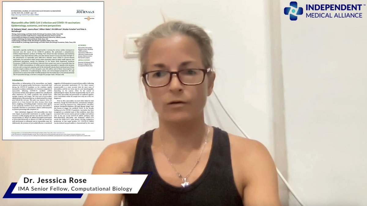"Not only has the myocarditis story been silenced in the context of the COVID-19 shots, but it's been minimized as well." - Dr. Jessica Rose IMA Senior Fellow Dr. Jessica Rose (Jessica Rose 🤙) discusses groundbreaking new peer-reviewed study reviewing a large body of literature on mRNA and myocarditis. Watch now.