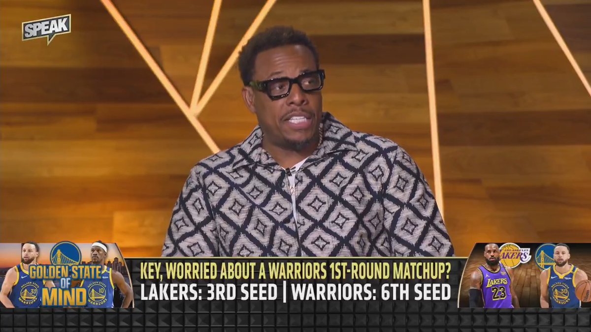 "[The Warriors] are the one team that can bounce the Lakers in the 1st round... I think [Luka Doncic] is worried about [Draymond Green] and Jimmy Butler." - Paul Pierce 👀 (via Speak)