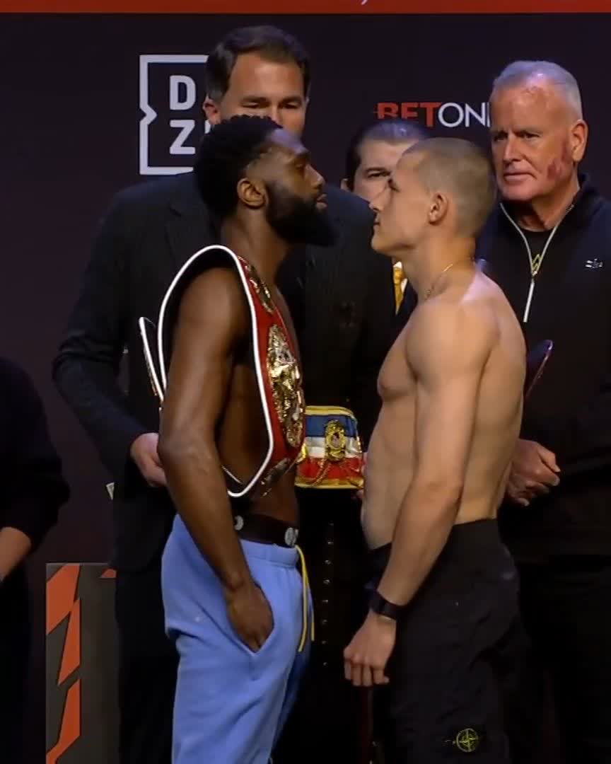 🔥 LONG FINAL FACE-OFF 🔥 Boots vs Eimantas Stanionis 👑 IBF, WBA World & Ring Magazine Welterweight Titles #BootsStanionis live on DAZN Boxing tomorrow