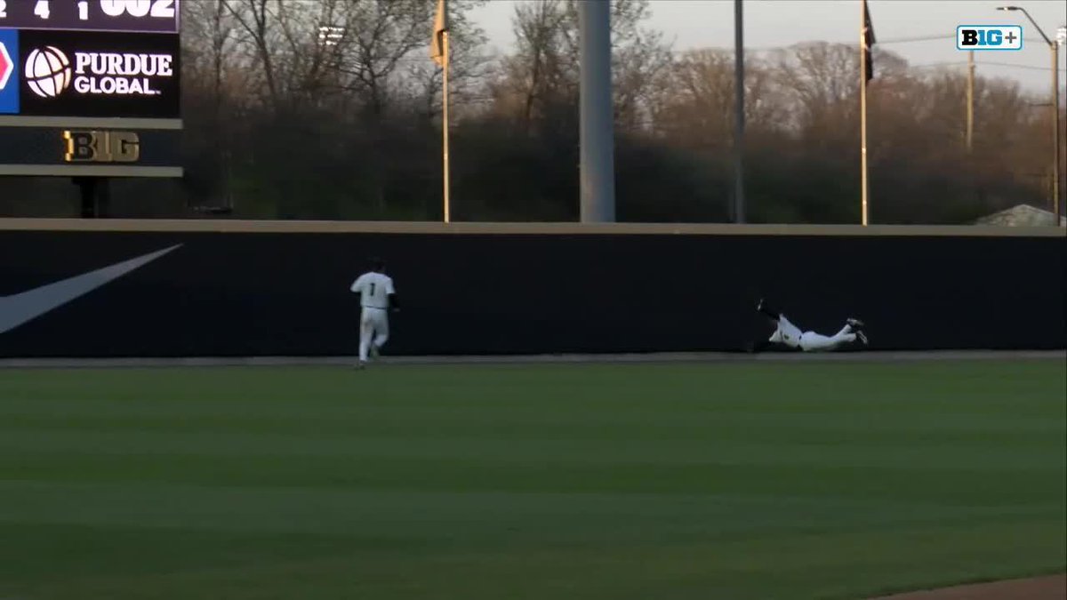 A SUPERMAN CATCH FROM BRANDON ROGERS 😱 Purdue Baseball #B1GBaseball on B1G+