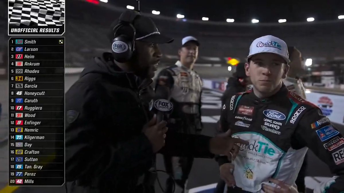 💰🏆⚔️ $50k in the bank for Chandler Smith tonight! Your Bristol winner talks with Josh Sims. #NASCARonFS1