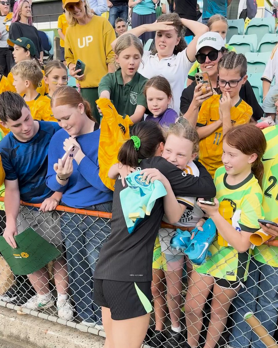 Ribbons making this fan's day. 🥹👟 #Matildas Hayley Raso