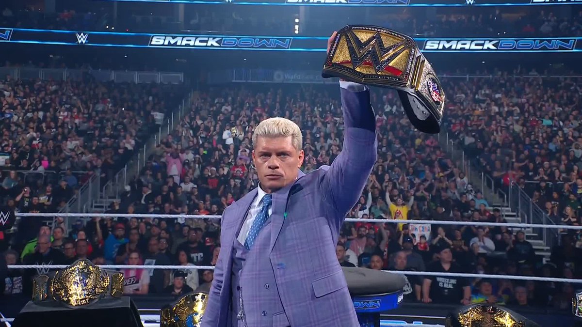 "This stays with US!" Cody Rhodes is ready to defend the Undisputed WWE Championship at #WrestleMania for the entire WWE Universe 😤 #SmackDown