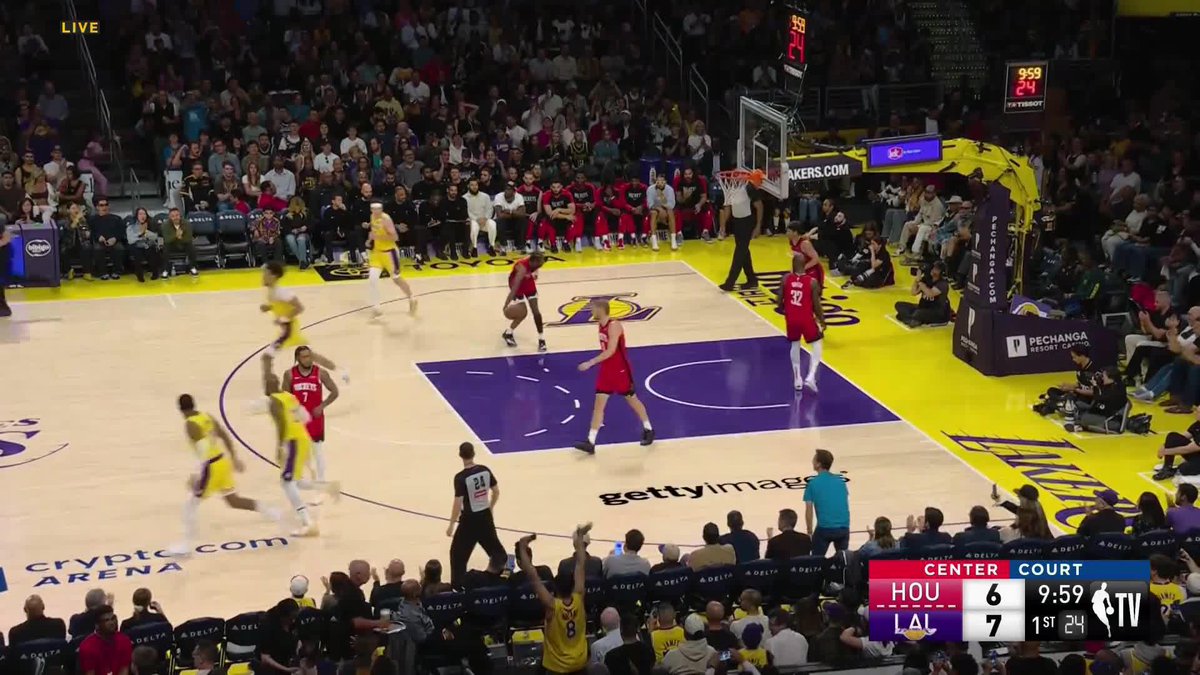 LEBRON ONE-HAND ALLEY-OOP FROM LUKA 😳 Los Angeles Lakers wasting no time on NBA TV! #CenterCourt