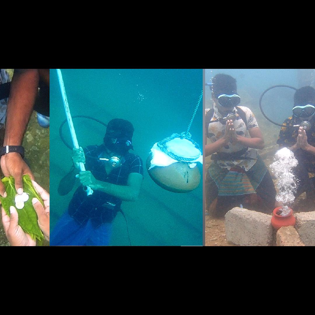 Sri Lanka Navy Divers celebrated Sinhala &amp; Tamil New Year Avurudu underwater in Trincomalee 🌊🤿 They performed rituals &amp; folk games like tug of war and pillow fights beneath the waves—highlighting culture &amp; Sri Lanka’s 🇱🇰 diving potential Sri Lanka Navy