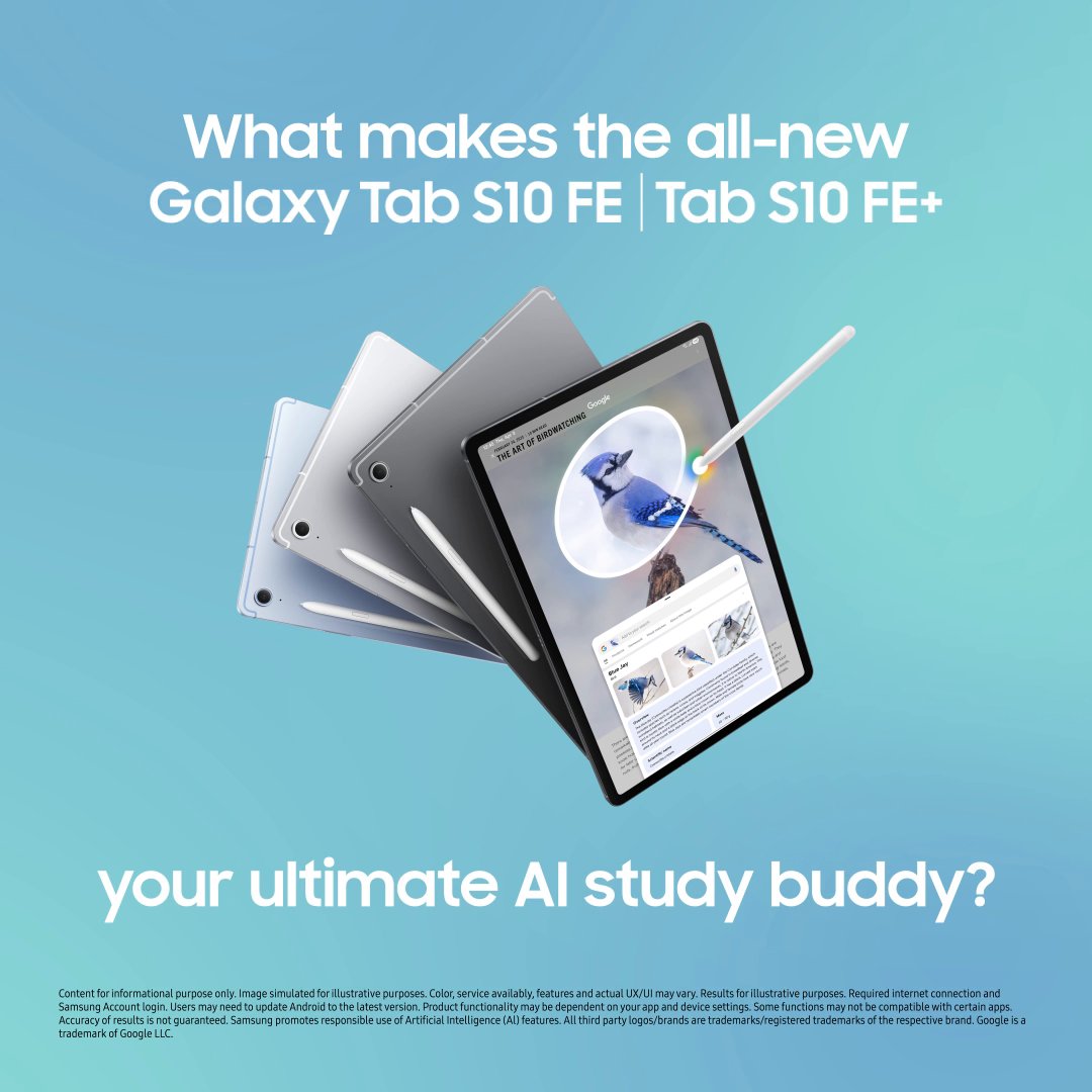 Your search ends here. The versatile, all-rounder #GalaxyTabS10 FE is here to impress. Powered by #GalaxyAI features to amp up your ambitions. Comment back with the feature you cannot wait to try. Own now: #Samsung