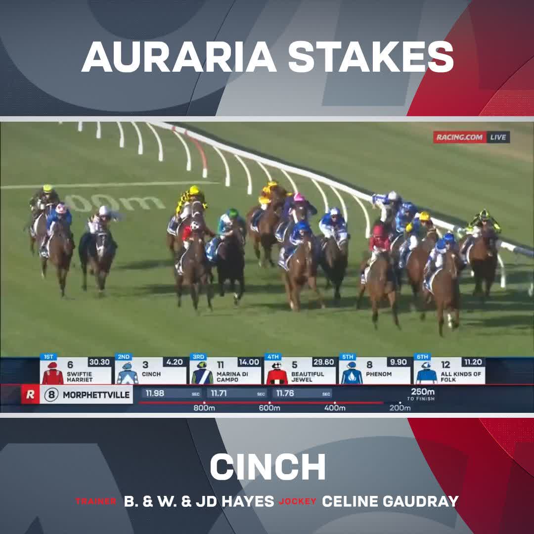 Cinch finds the front early & clings on to take out the G3 Auraria Stakes for her third win in a row 💪 @LindsayParkRace