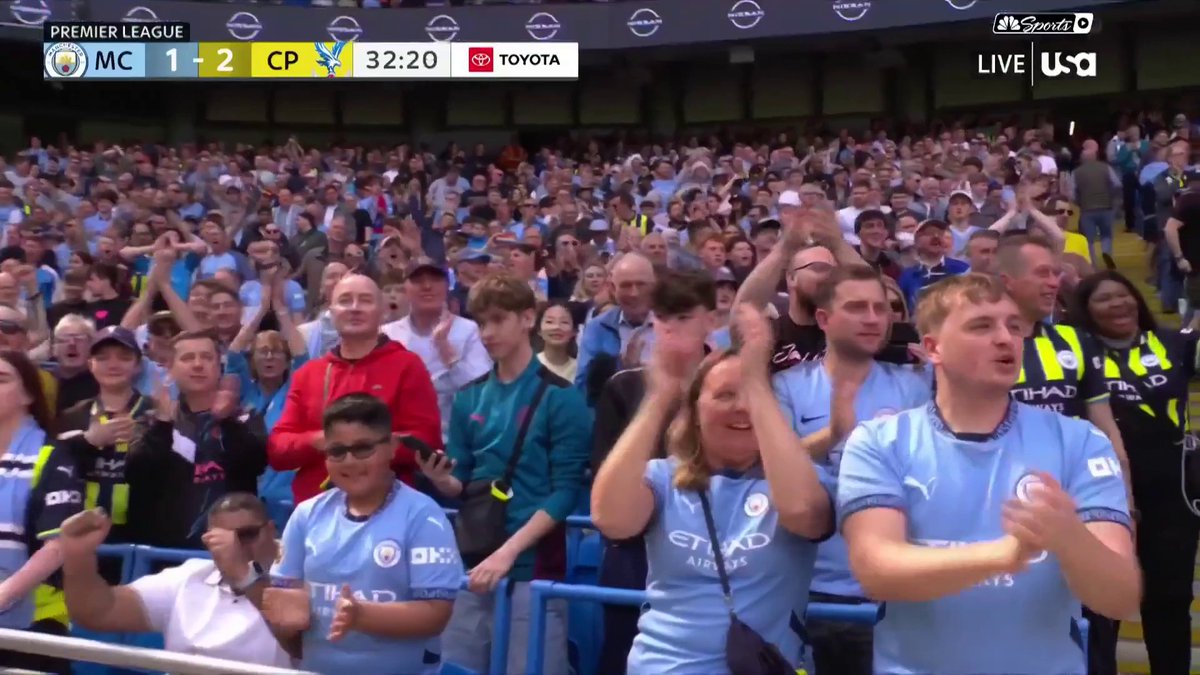 MAN CITY FIGHT BACK WITH TWO GOALS IN NO TIME. IT'S 2-2. 💪 📺 USA Network | #MCICRY