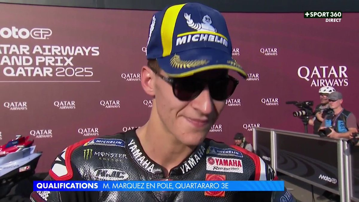 🗣️ "L'objectif c'était de faire entre 6e et 8e, et on a fait beaucoup mieux" 😁 Fabio Quartararo heureux après sa troisième position décrochée en qualifications 🇫🇷 #QatarGP | #MotoGP