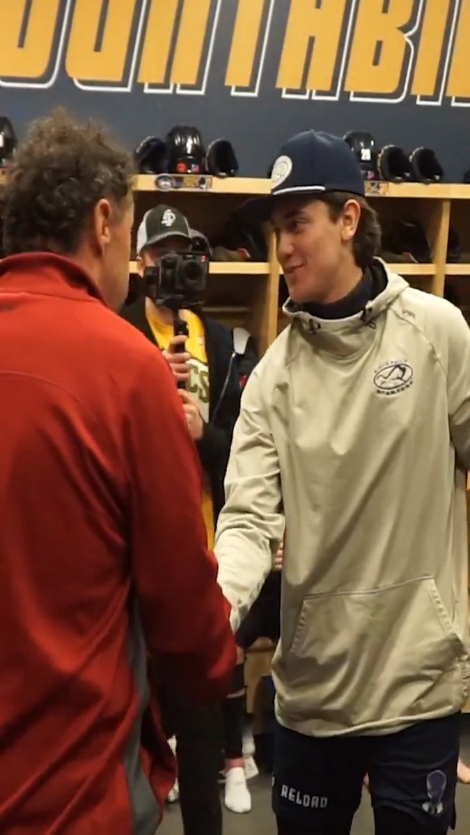 Guy & Jane Gaudreau surprised the Sioux Falls Stampede and Ethan Wyttenbach with the news at morning skate 🎥 #USHL