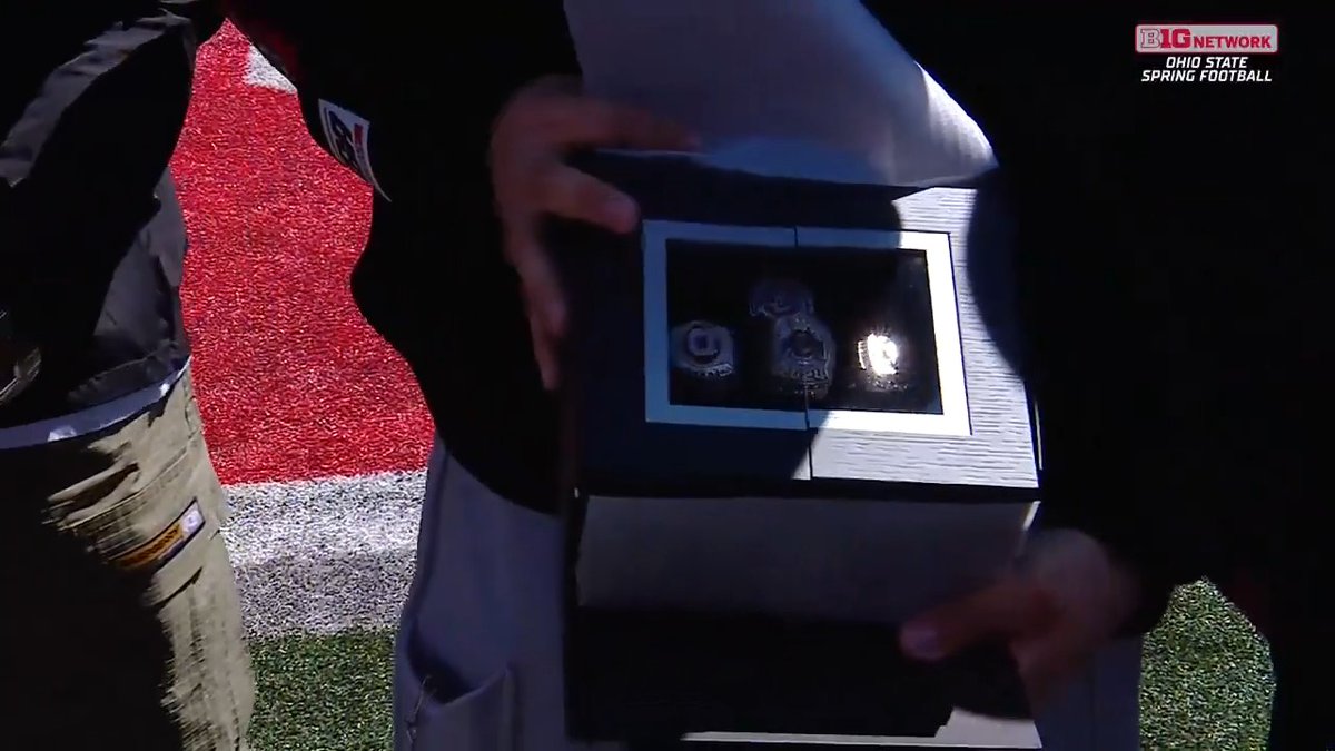 Ohio State's 2024 national title team received its championship rings during the spring game 💍