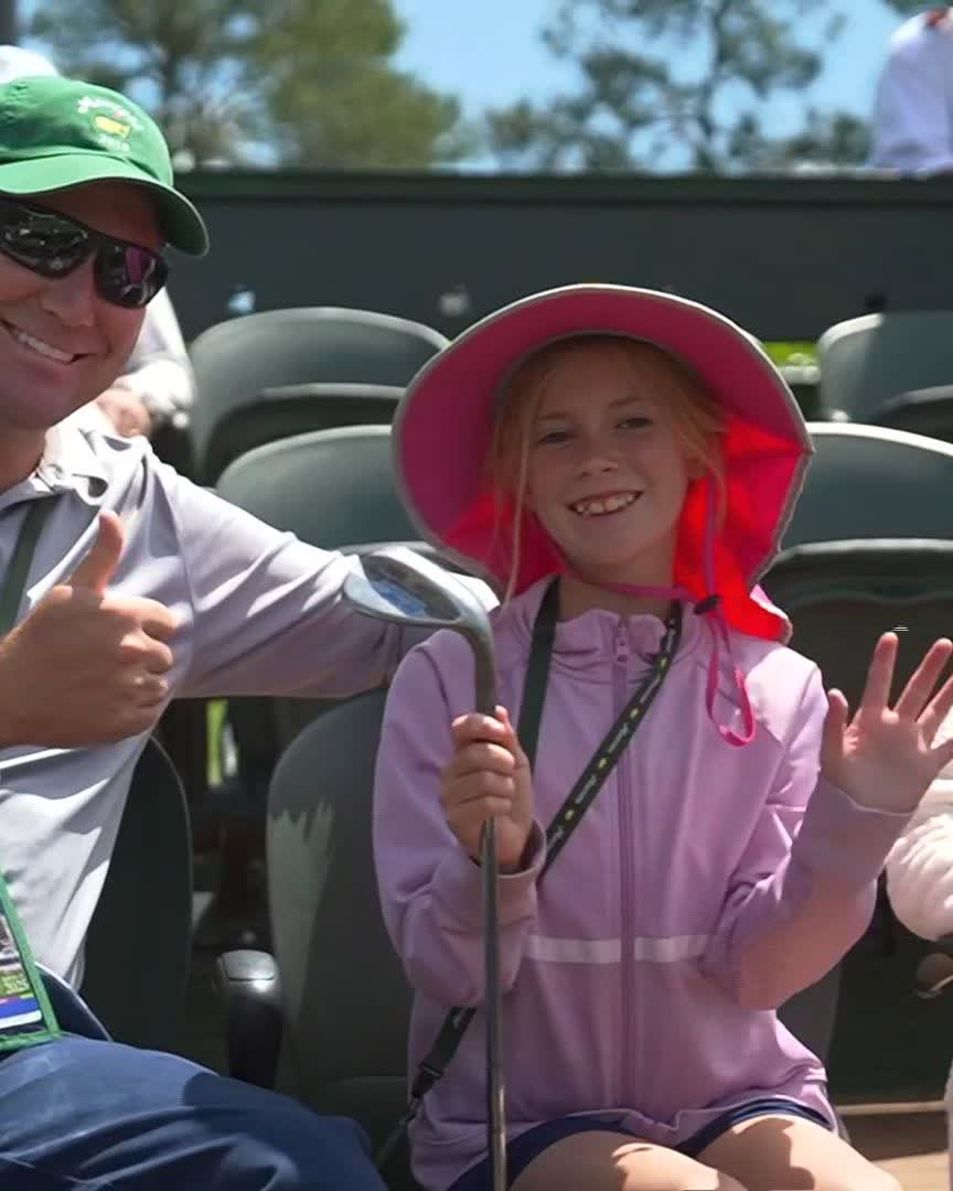 Two-time Masters champion Jose Maria Olazabal makes a young patron's day. #themasters