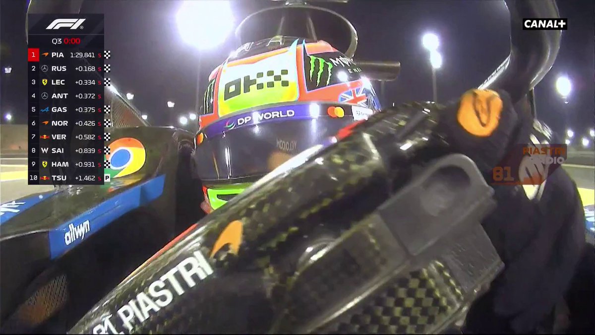 LA POLE POUR PIASTRI DEVANT RUSSELL ! 🥵 Fin de qualifications à suspense à Bahreïn ! Leclerc complète le top 3, Norris n'est que 6e et Verstappen 7e ! Pierre Gasly partira 5e demain ! 😍😍😍 #BahrainGP #F1