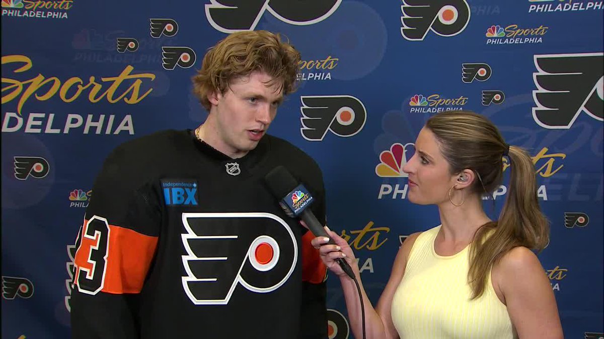 “I've been pretty spoiled with the start I’ve had.” After playing his first NHL games in Montreal and New York, forward Karsen Dorwart is enjoying his home ice debut. #NYIvsPHI | #LetsGoFlyers