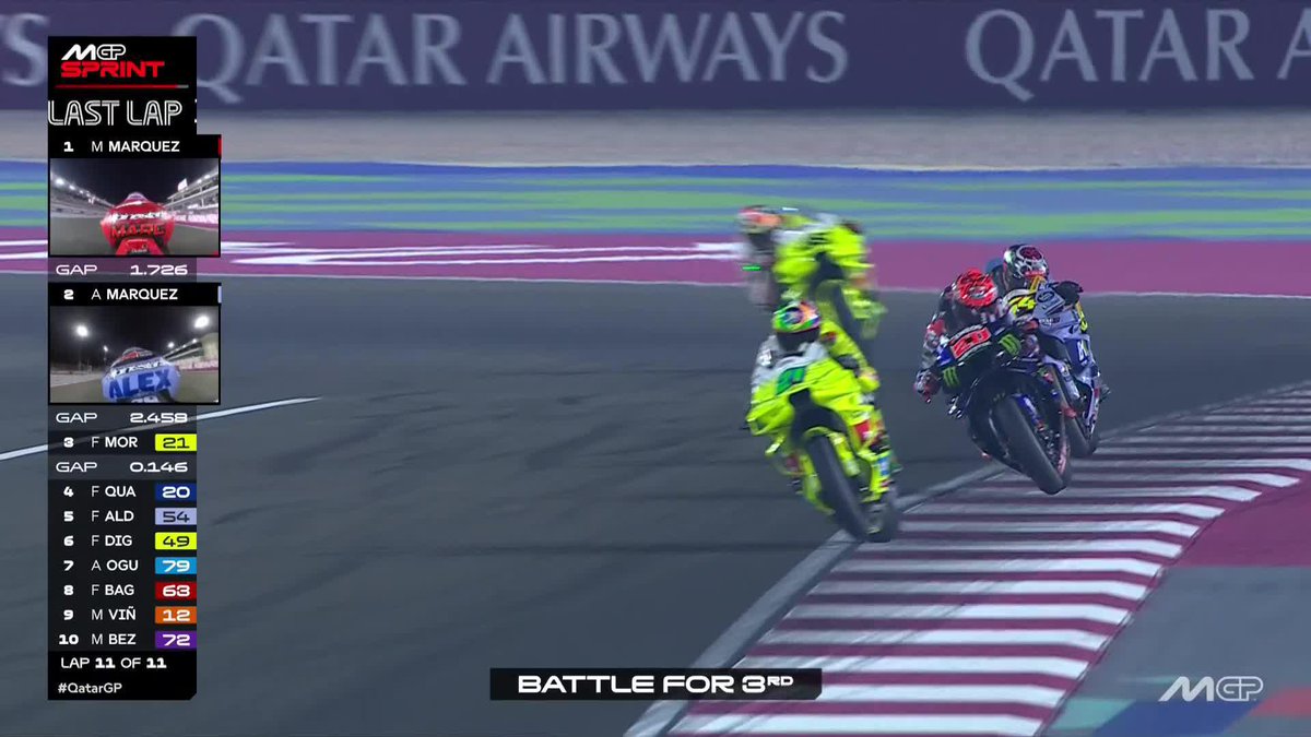 LAST LAP and the battle for that bronze medal is wide open 💥⚔️ #QatarGP 🇶🇦