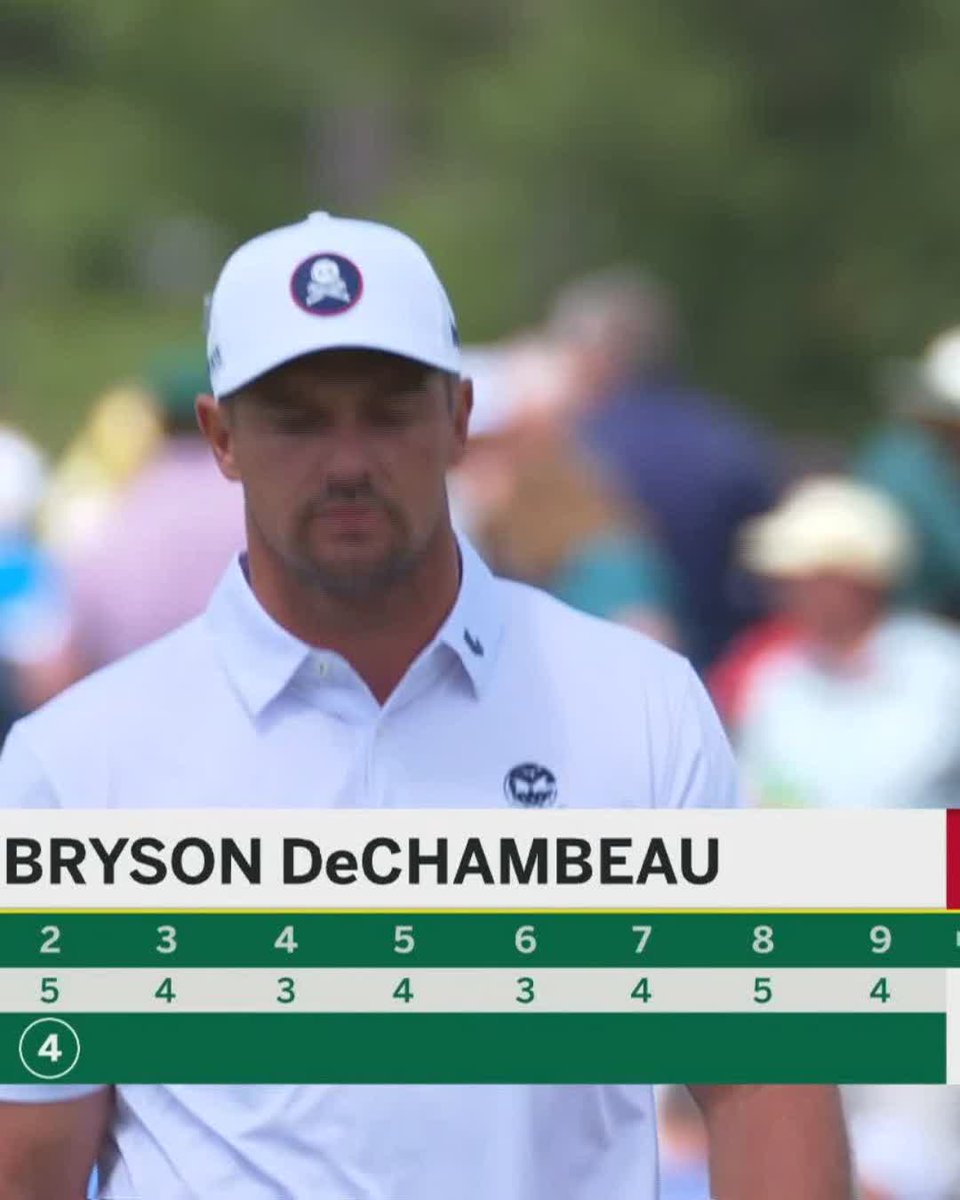 Bryson DeChambeau birdies the second to move to nine under par. #themasters
