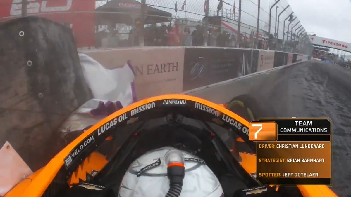 "That didn't go so well." A big hit for Christian Lundgaard in Long Beach. #INDYCAR