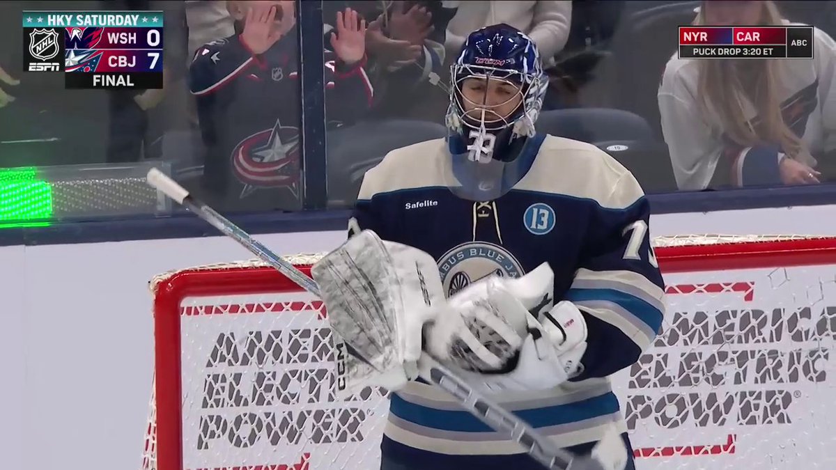 FIRST CAREER SHUTOUT ALERT‼️ Jet Greaves was perfect today for the Columbus Blue Jackets and picked up his first career Pepsi shutout!