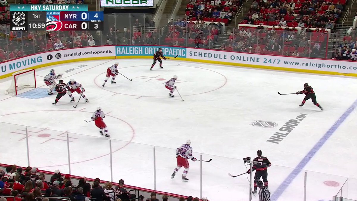 The x - Carolina Hurricanes are on the board first in this one! 🌀 🇺🇸: ABC & ESPN+ ➡️ 🇨🇦: Sportsnet or stream on Sportsnet+ ➡️
