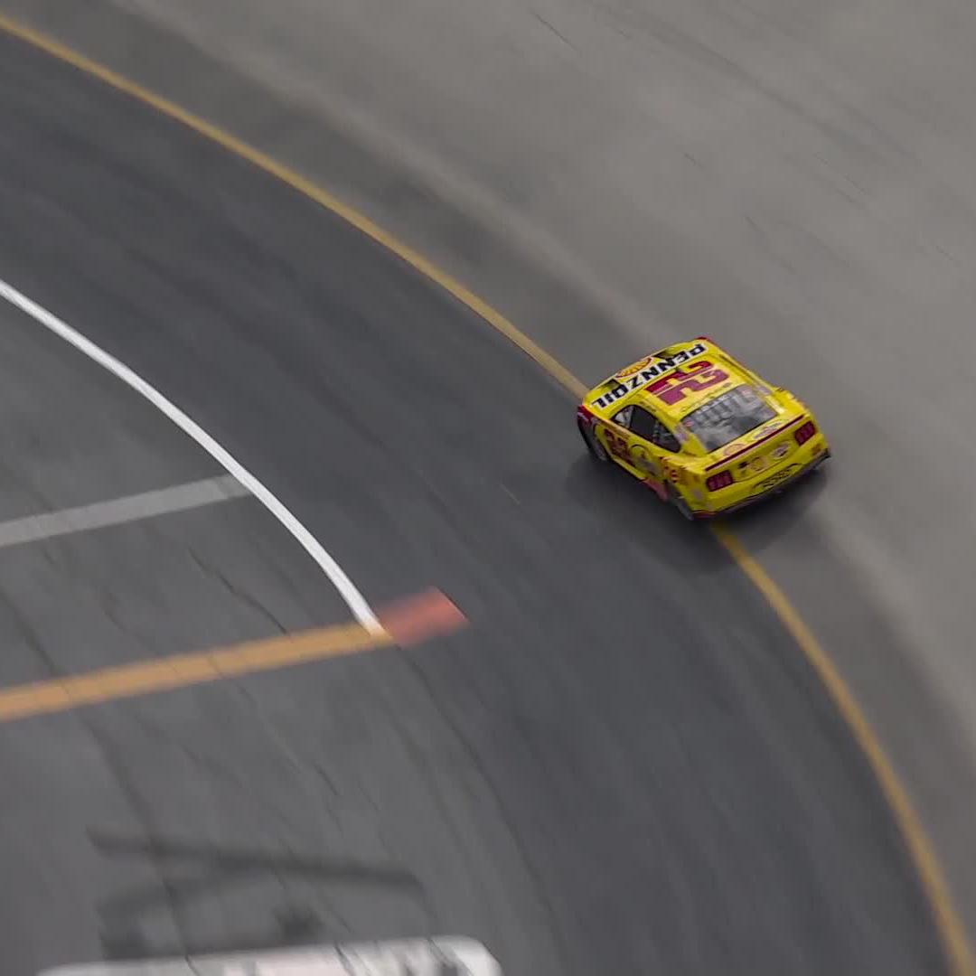 Damage from the wall for Joey Logano's No. 22.