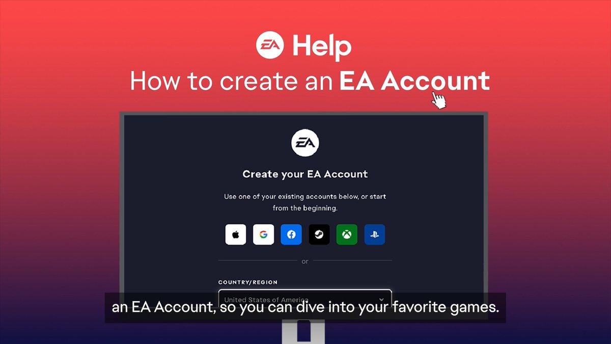 If you're just getting started with our games, you'll need to create an EA Account first. Here's how.