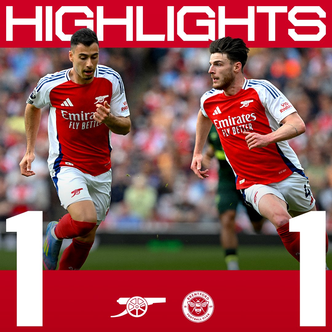 Points shared at Emirates Stadium. All the key moments from our 1-1 draw with Brentford 📺