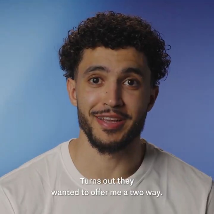 No. 44 shares how the Dubs and ⁨Santa Cruz Warriors have shaped his path to a two-way contract. RingCentral⁩ || The Call Up