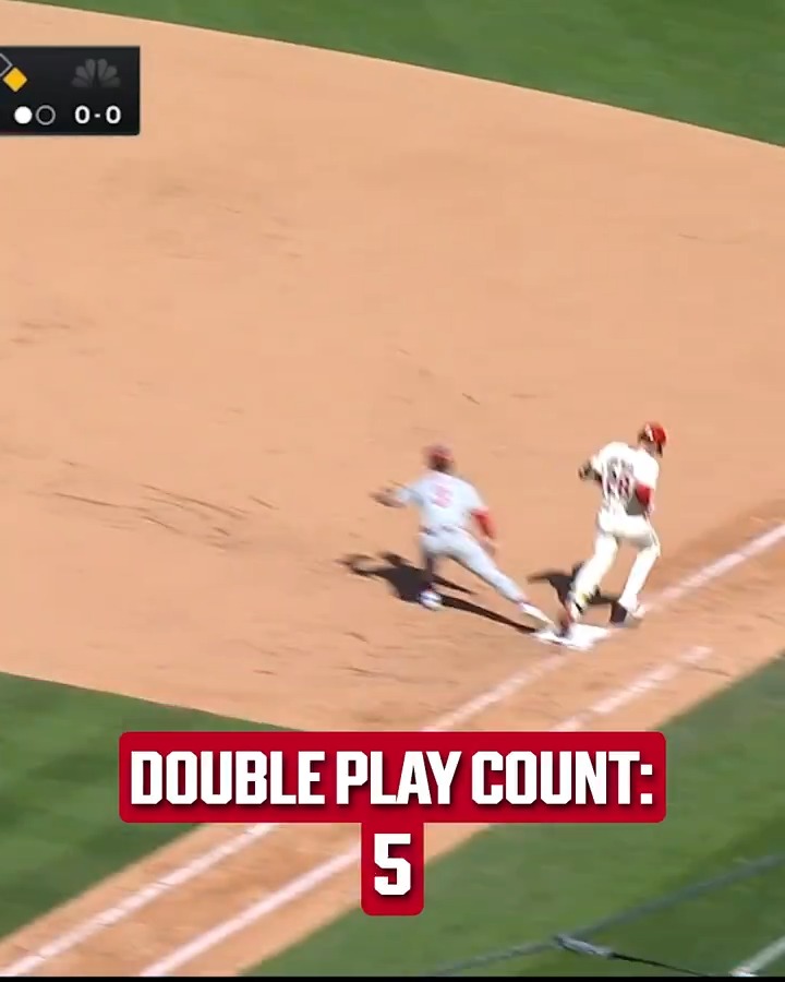The Philadelphia Phillies turned five double plays in a game for just the 8th time since 1901 😯
