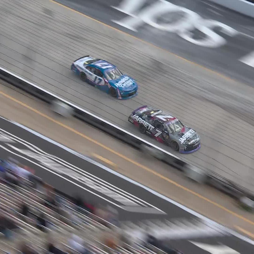A bump to put Kyle Larson up in the lead.