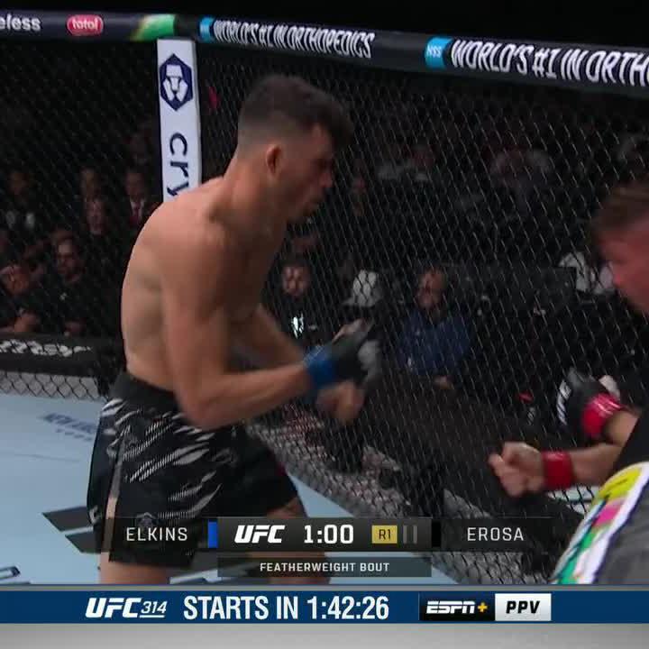 JULIAN EROSA STOPS DARREN ELKINS IN THE FIRST ROUND 😮 #UFC314