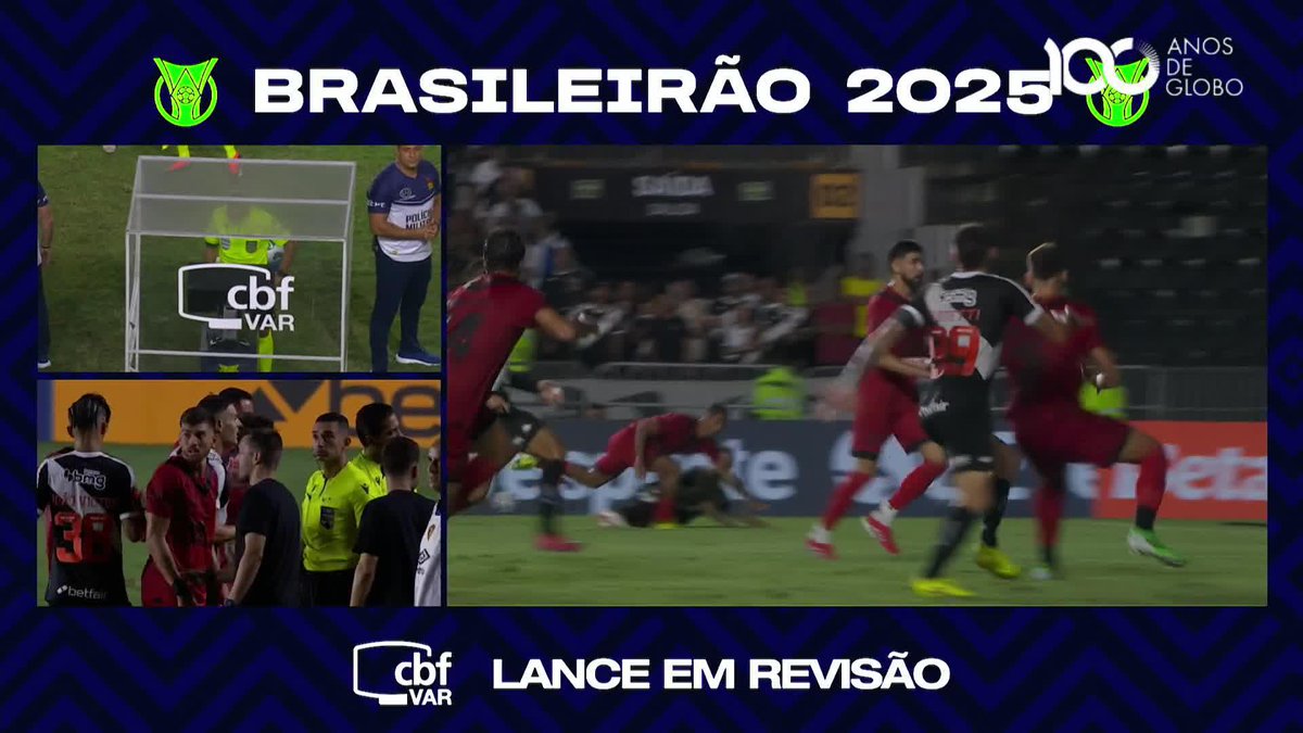 VAR recomendou revisão do segundo gol do Vasco, mas o árbitro Wilton Pereira Sampaio entendeu que não houve falta de Vegetti. Falta ou lance normal? 🎥 sportv | ge