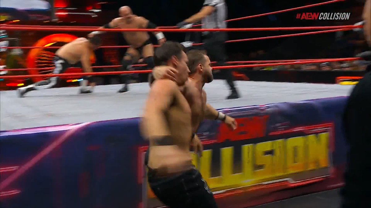 It's been all FTR thus far in this match! Watch #AEWCollision LIVE on TNT + MAX Daniel “Cash” Wheeler | @DaxFTR | Daddy Magic | ‘Cool Hand’ Angelo Parker