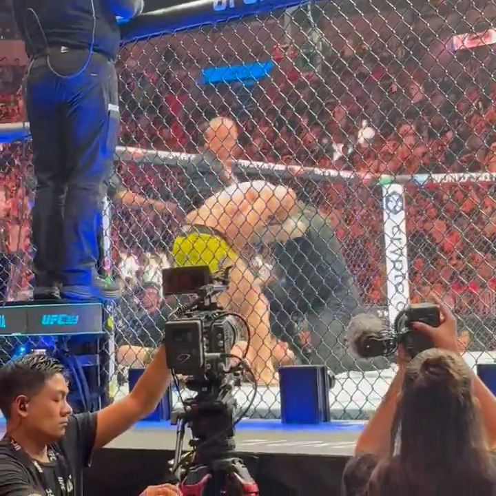Jean Silva choked Bryce Mitchell at #UFC314 then barked in his face 😳